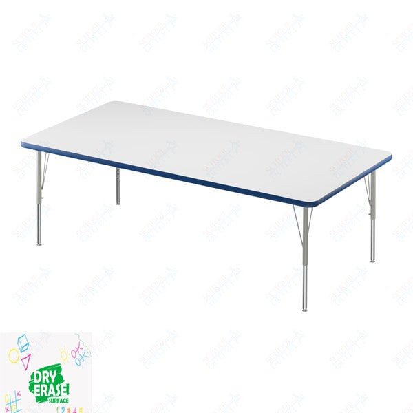 Correll Rectangular Markerboard-Dry Erase Deluxe High Pressure Top - Activity Tables 36"W x 60"L x 19-29"H Adjustable Height (COR-A3660DE-REC-XX) - SchoolOutlet