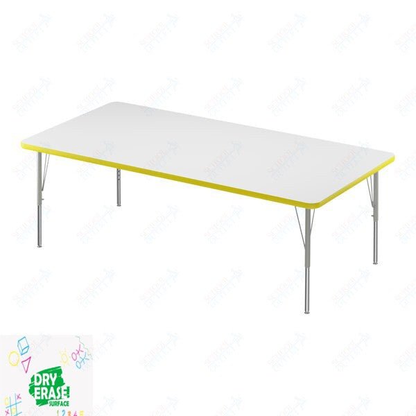 Correll Rectangular Markerboard-Dry Erase Deluxe High Pressure Top - Activity Tables 36"W x 60"L x 19-29"H Adjustable Height (COR-A3660DE-REC-XX) - SchoolOutlet