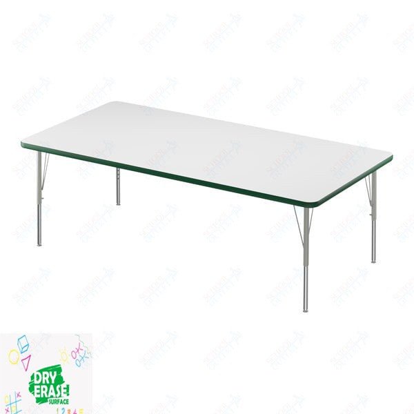 Correll Rectangular Markerboard-Dry Erase Deluxe High Pressure Top - Activity Tables 36"W x 60"L x 19-29"H Adjustable Height (COR-A3660DE-REC-XX) - SchoolOutlet
