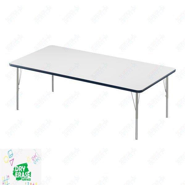 Correll Rectangular Markerboard-Dry Erase Deluxe High Pressure Top - Activity Tables 36"W x 60"L x 19-29"H Adjustable Height (COR-A3660DE-REC-XX) - SchoolOutlet