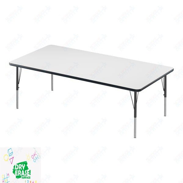 Correll Rectangular Markerboard-Dry Erase Deluxe High Pressure Top - Activity Tables 36"W x 60"L x 19-29"H Adjustable Height (COR-A3660DE-REC-XX) - SchoolOutlet