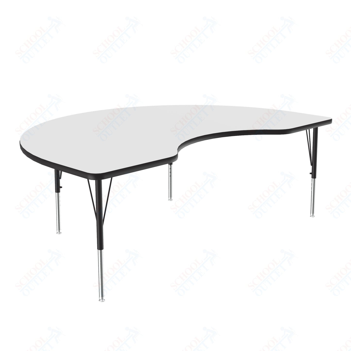 Correll Kidney Deluxe High - Pressure Top Activity Tables 36"W x 72"L x 19 - 29"H Adjustable Height (COR - A3672 - KID - XX) - SchoolOutlet