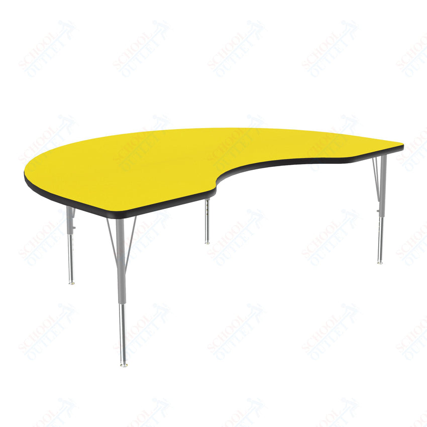 Correll Kidney Deluxe High - Pressure Top Activity Tables 36"W x 72"L x 19 - 29"H Adjustable Height (COR - A3672 - KID - XX) - SchoolOutlet
