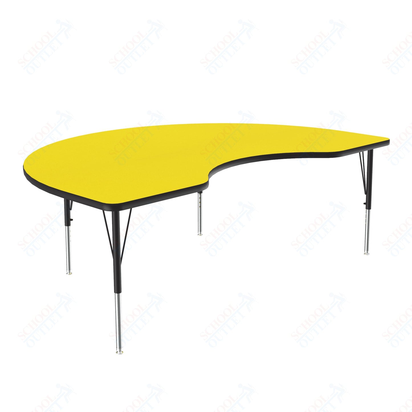 Correll Kidney Deluxe High - Pressure Top Activity Tables 36"W x 72"L x 19 - 29"H Adjustable Height (COR - A3672 - KID - XX) - SchoolOutlet