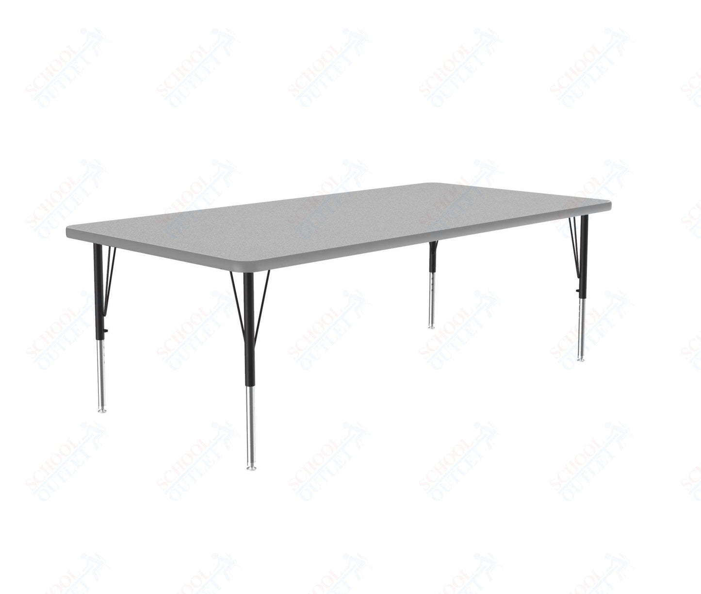 Correll Rectangular Deluxe High - Pressure Top Activity Tables with Adjustable Height 36"W x 72"L x 19 - 29"H (COR - A3672 - XX) - SchoolOutlet
