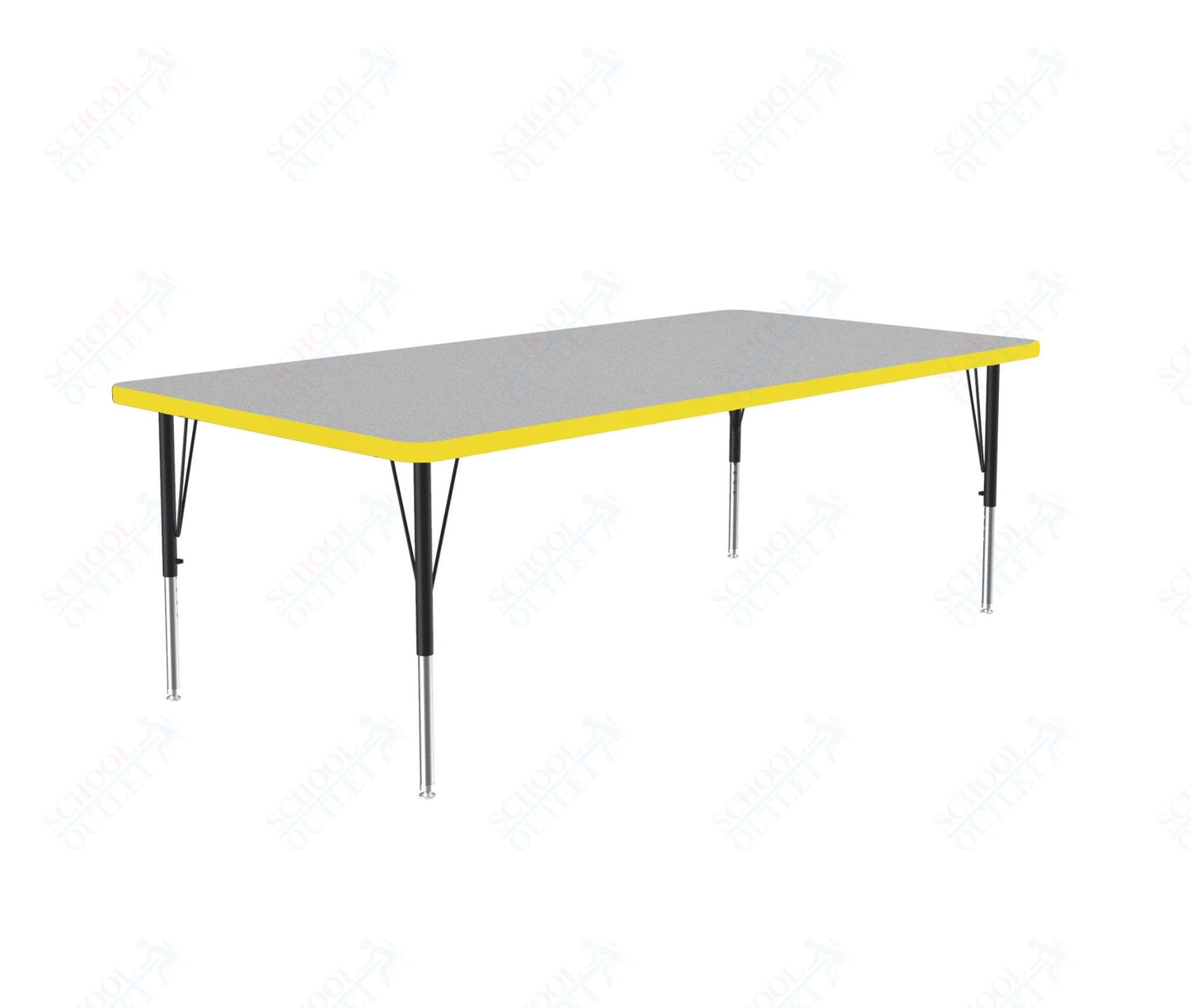 Correll Rectangular Deluxe High - Pressure Top Activity Tables with Adjustable Height 36"W x 72"L x 19 - 29"H (COR - A3672 - XX) - SchoolOutlet