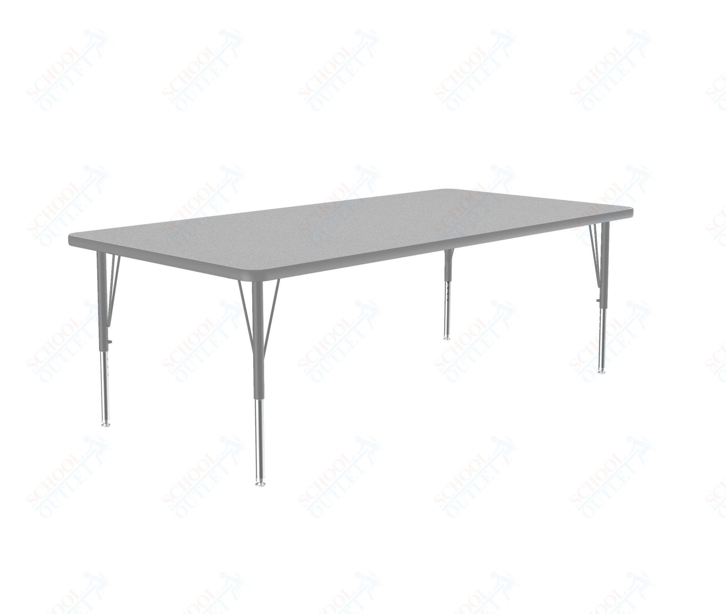 Correll Rectangular Deluxe High - Pressure Top Activity Tables with Adjustable Height 36"W x 72"L x 19 - 29"H (COR - A3672 - XX) - SchoolOutlet