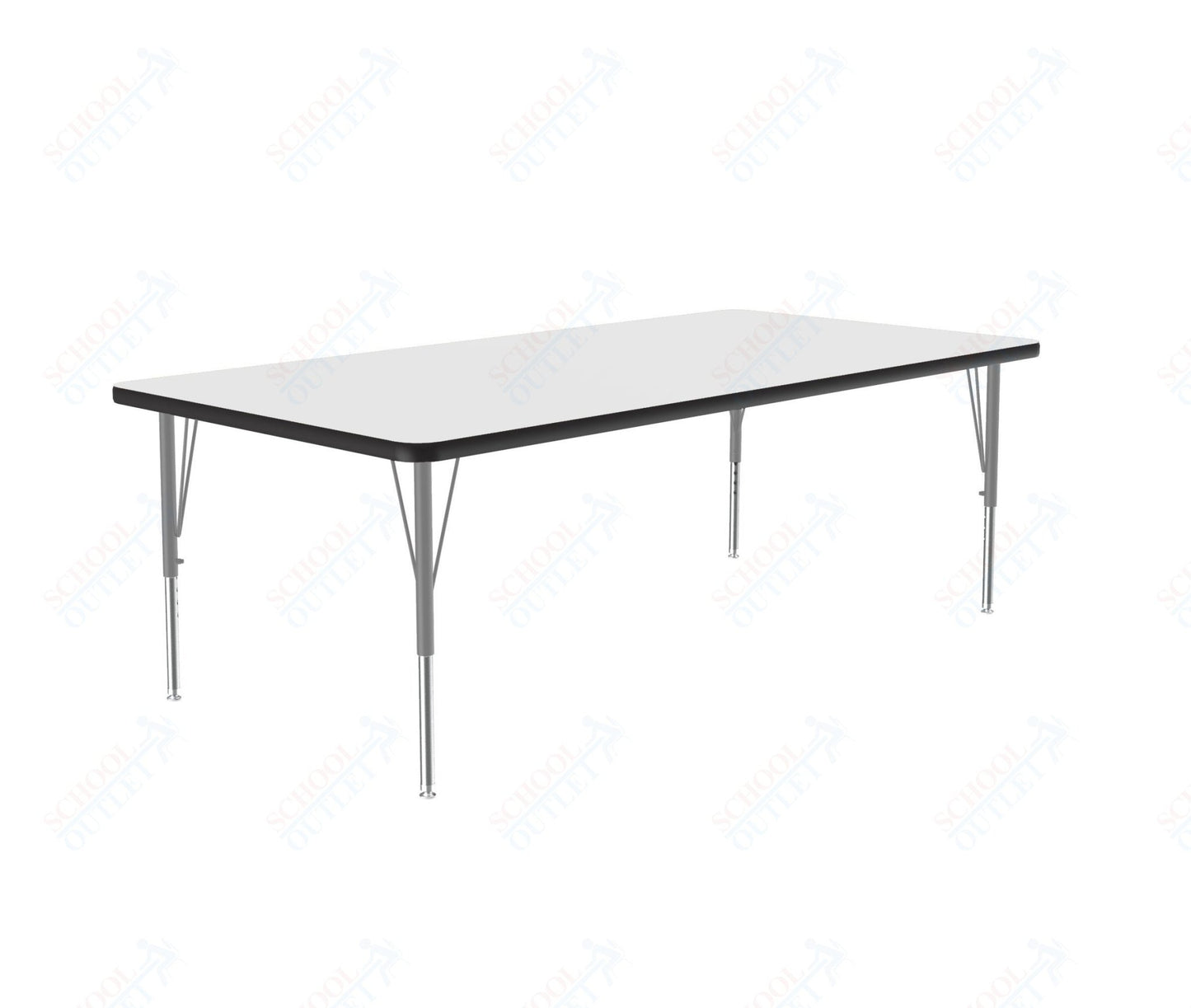 Correll Rectangular Deluxe High - Pressure Top Activity Tables with Adjustable Height 36"W x 72"L x 19 - 29"H (COR - A3672 - XX) - SchoolOutlet