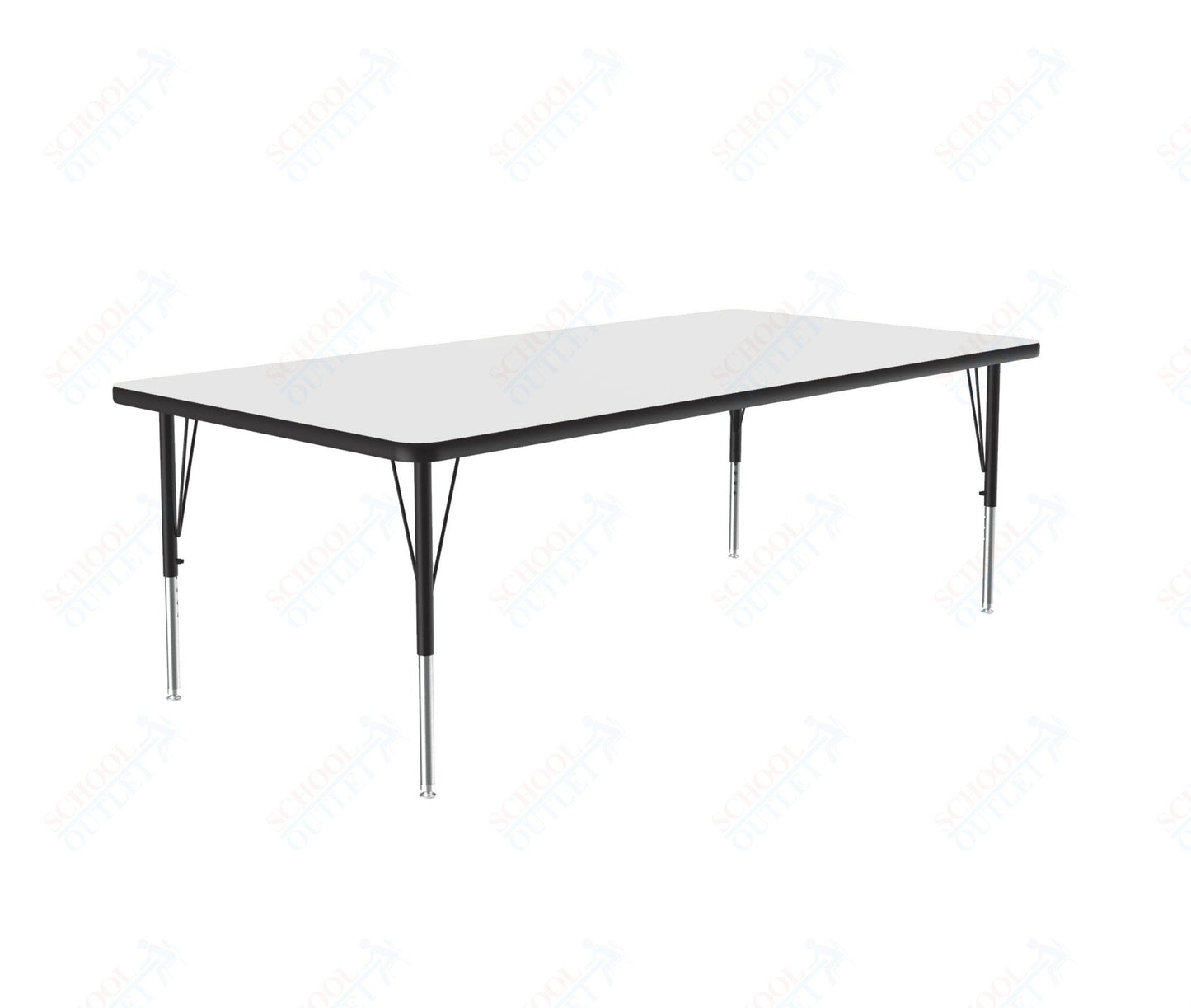 Correll Rectangular Deluxe High - Pressure Top Activity Tables with Adjustable Height 36"W x 72"L x 19 - 29"H (COR - A3672 - XX) - SchoolOutlet