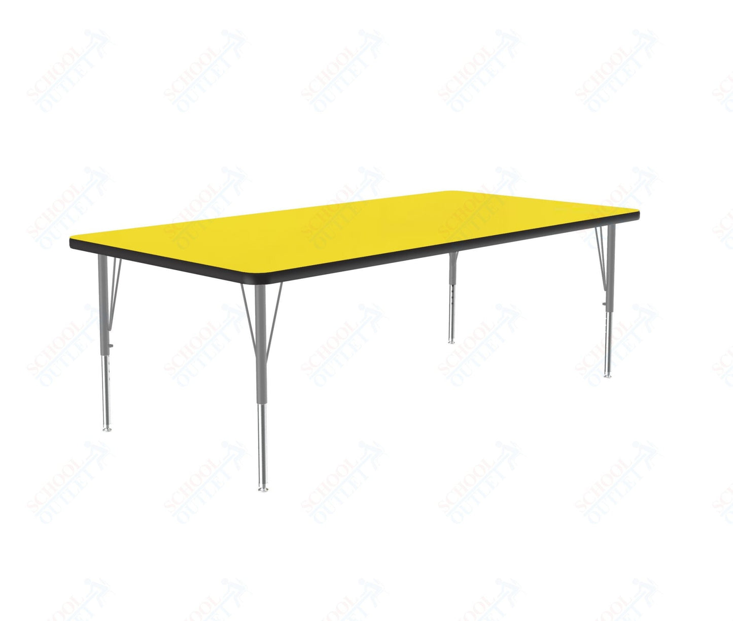 Correll Rectangular Deluxe High - Pressure Top Activity Tables with Adjustable Height 36"W x 72"L x 19 - 29"H (COR - A3672 - XX) - SchoolOutlet