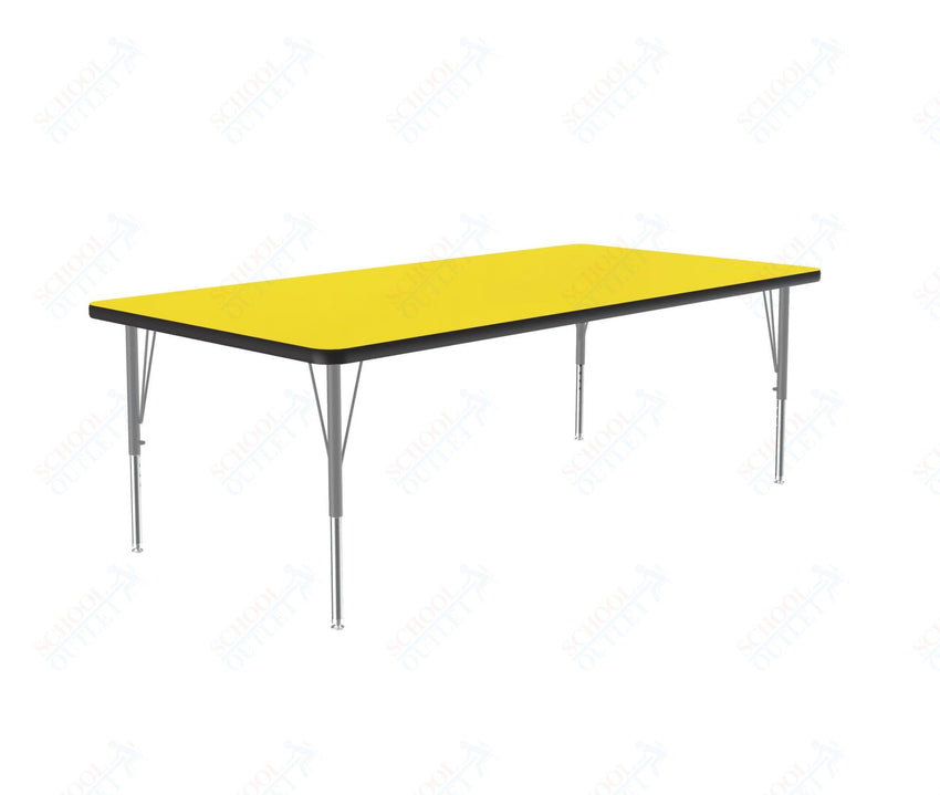 Correll Rectangular Deluxe High - Pressure Top Activity Tables with Adjustable Height 36"W x 72"L x 19 - 29"H (COR - A3672 - XX) - SchoolOutlet