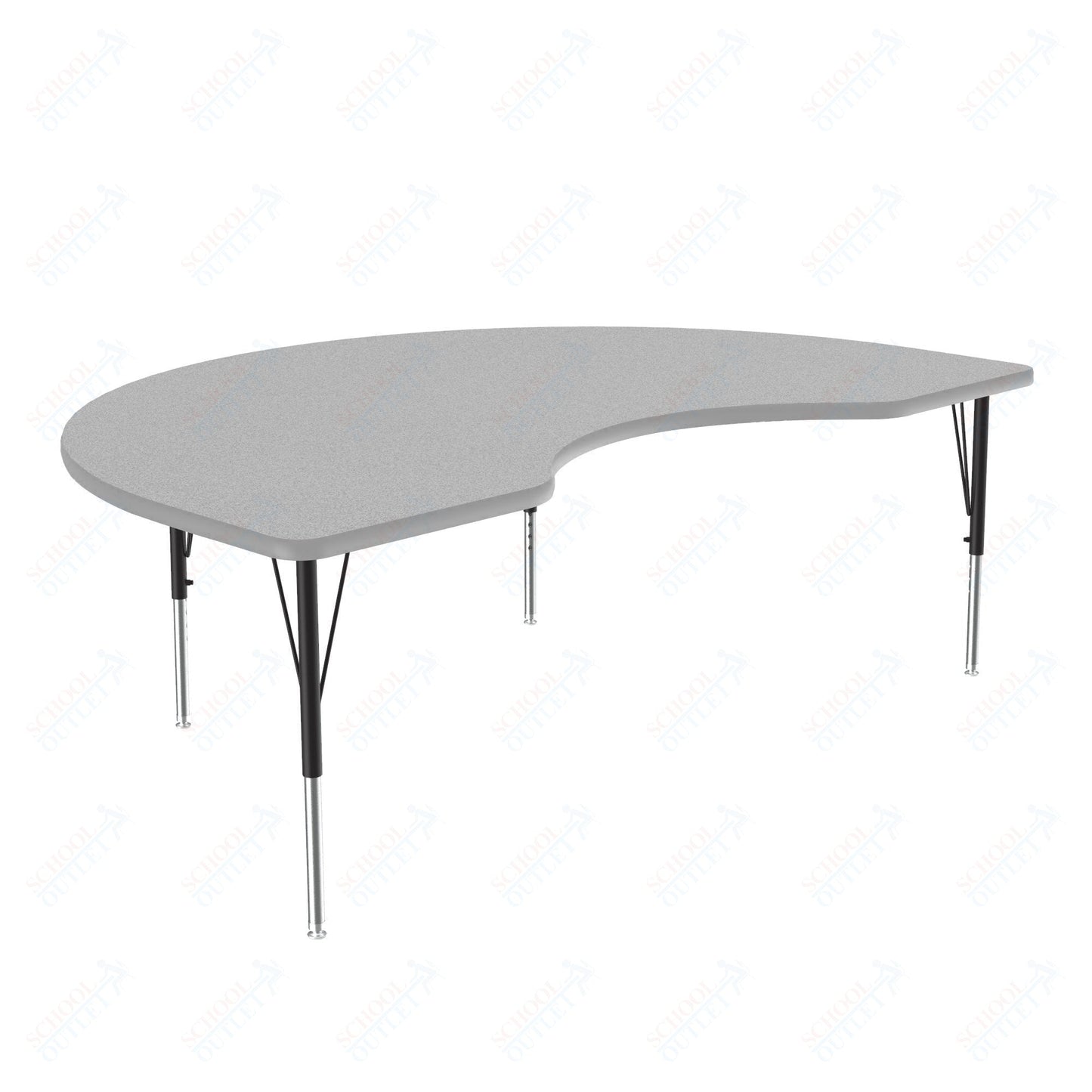 Correll Kidney Commercial Laminate Top Activity Tables 36"W x 72"L x 19 - 29"H Adjustable Height (COR - A3672TF - KID - XX) - SchoolOutlet