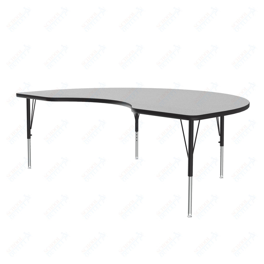 Correll Kidney Commercial Laminate Top Activity Tables 36"W x 72"L x 19 - 29"H Adjustable Height (COR - A3672TF - KID - XX) - SchoolOutlet