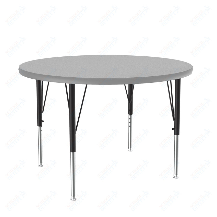 Correll Round Commercial Laminate Top Activity Tables 36"W x 36"L x 19 - 29"H Adjustable Height (COR - A36TF - RND - XX) - SchoolOutlet