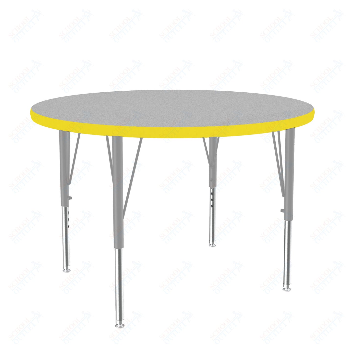 Correll Round Commercial Laminate Top Activity Tables 36"W x 36"L x 19 - 29"H Adjustable Height (COR - A36TF - RND - XX) - SchoolOutlet