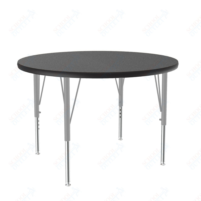Correll Round Deluxe High - Pressure Top Activity Tables 42"W x 42"L x 19 - 29"H Adjustable Height (COR - A42 - RND - XX) - SchoolOutlet