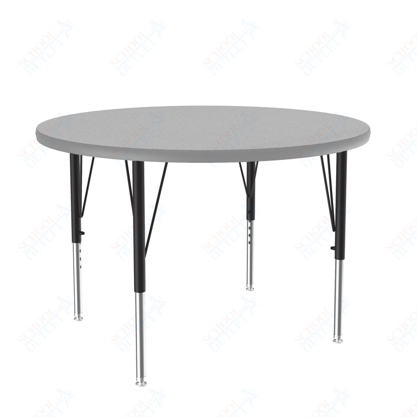 Correll Round Deluxe High - Pressure Top Activity Tables 42"W x 42"L x 19 - 29"H Adjustable Height (COR - A42 - RND - XX) - SchoolOutlet