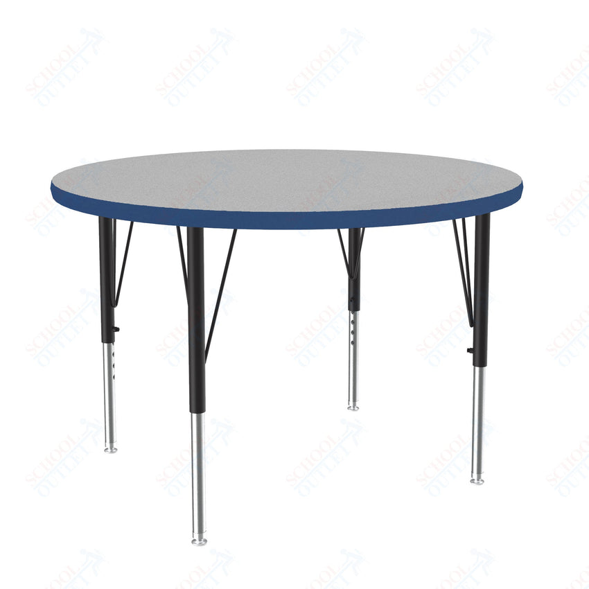 Correll Round Deluxe High - Pressure Top Activity Tables 42"W x 42"L x 19 - 29"H Adjustable Height (COR - A42 - RND - XX) - SchoolOutlet