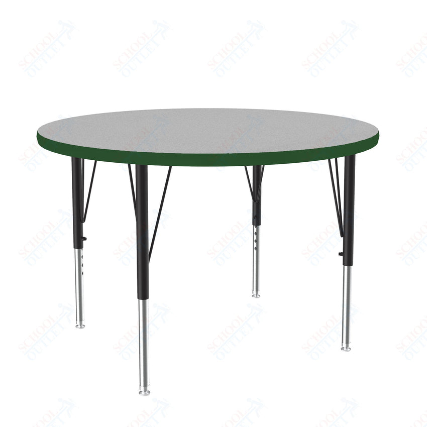 Correll Round Deluxe High - Pressure Top Activity Tables 42"W x 42"L x 19 - 29"H Adjustable Height (COR - A42 - RND - XX) - SchoolOutlet