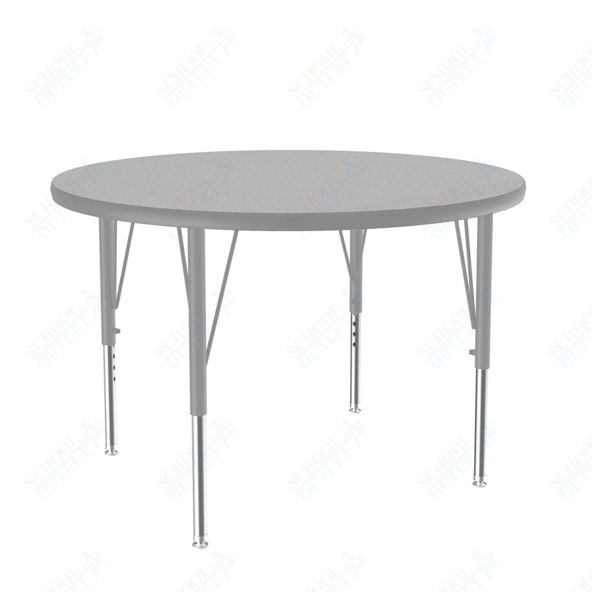 Correll Round Deluxe High - Pressure Top Activity Tables 42"W x 42"L x 19 - 29"H Adjustable Height (COR - A42 - RND - XX) - SchoolOutlet