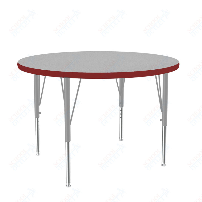 Correll Round Deluxe High - Pressure Top Activity Tables 42"W x 42"L x 19 - 29"H Adjustable Height (COR - A42 - RND - XX) - SchoolOutlet