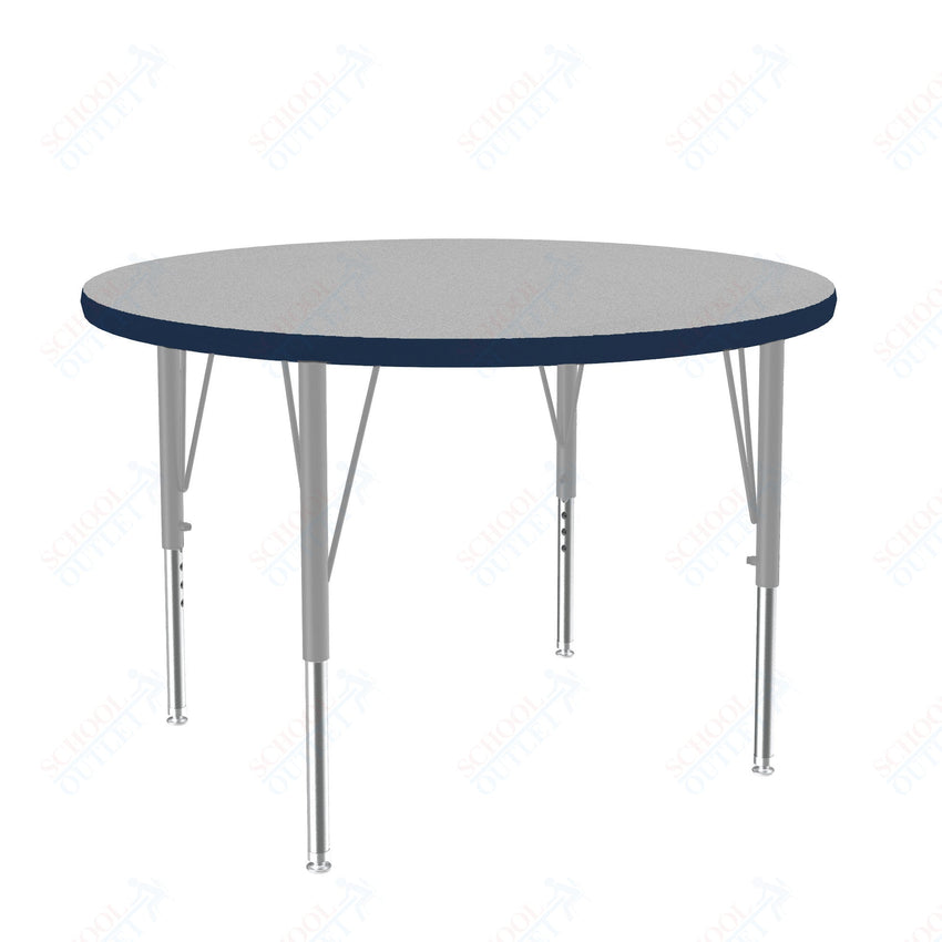 Correll Round Deluxe High - Pressure Top Activity Tables 42"W x 42"L x 19 - 29"H Adjustable Height (COR - A42 - RND - XX) - SchoolOutlet