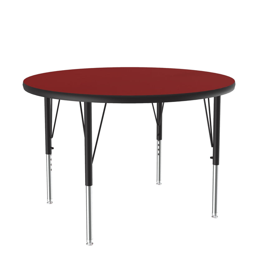 Correll Round Deluxe High - Pressure Top Activity Tables 42"W x 42"L x 19 - 29"H Adjustable Height (COR - A42 - RND - XX) - SchoolOutlet
