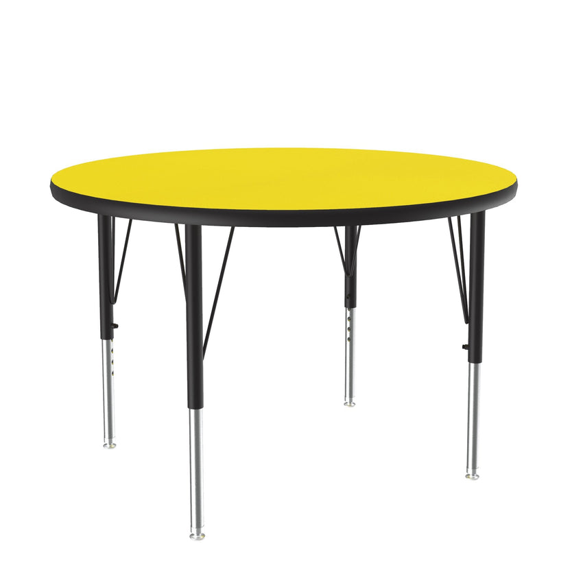 Correll Round Deluxe High - Pressure Top Activity Tables 42"W x 42"L x 19 - 29"H Adjustable Height (COR - A42 - RND - XX) - SchoolOutlet