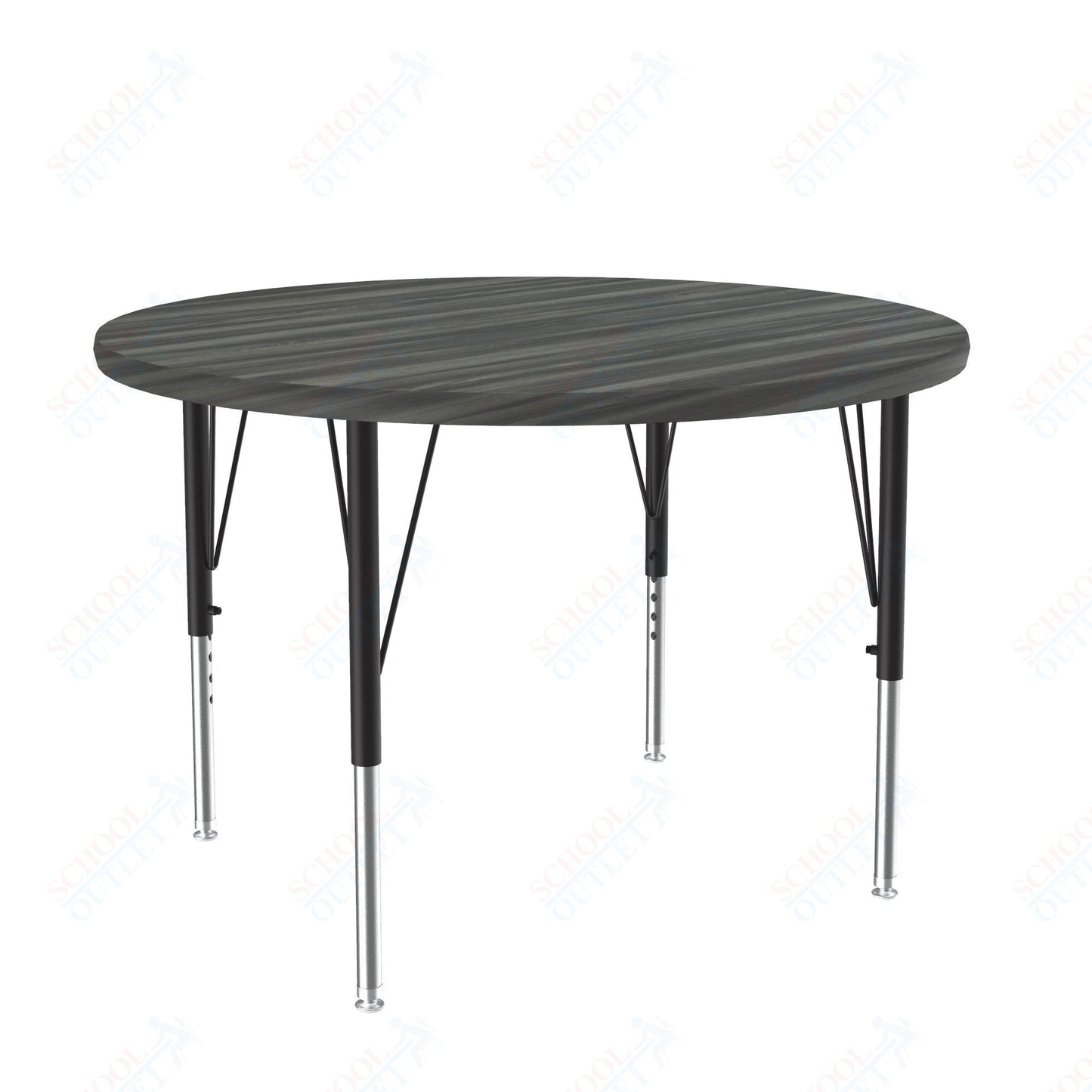 Correll Round Deluxe High - Pressure Top Activity Tables 42"W x 42"L x 19 - 29"H Adjustable Height (COR - A42 - RND - XX) - SchoolOutlet