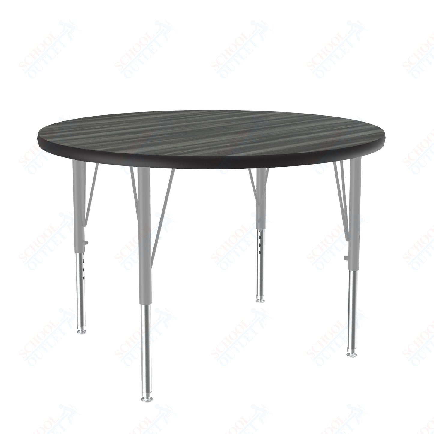 Correll Round Deluxe High - Pressure Top Activity Tables 42"W x 42"L x 19 - 29"H Adjustable Height (COR - A42 - RND - XX) - SchoolOutlet
