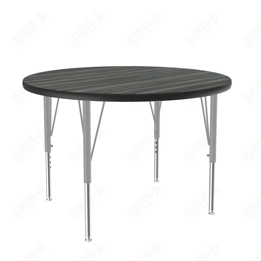 Correll Round Deluxe High - Pressure Top Activity Tables 42"W x 42"L x 19 - 29"H Adjustable Height (COR - A42 - RND - XX) - SchoolOutlet