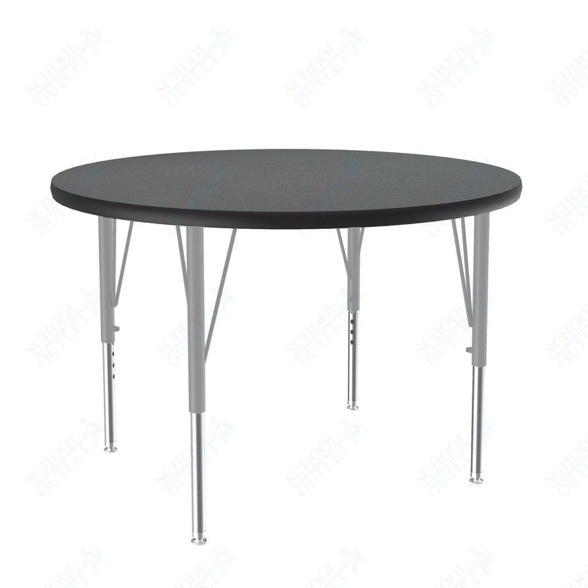 Correll Round Deluxe High - Pressure Top Activity Tables 42"W x 42"L x 19 - 29"H Adjustable Height (COR - A42 - RND - XX) - SchoolOutlet