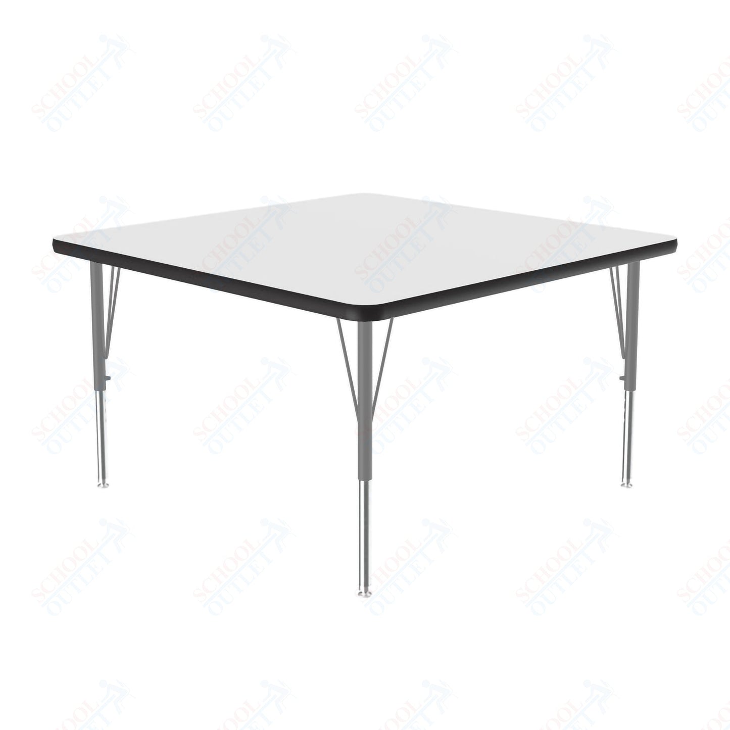 Correll Square Deluxe High - Pressure Top Activity Tables 42"W x 42"L x 19 - 29"H Adjustable Height (COR - A4242 - SQ - XX) - SchoolOutlet
