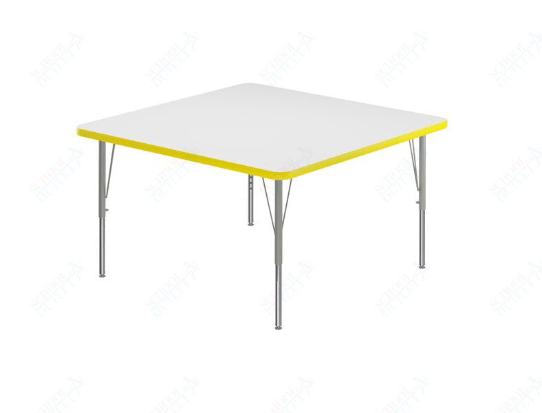 Correll Square Markerboard - Dry Erase Deluxe High Pressure Top - Activity Tables 42"W x 42"L x 19 - 29"H Adjustable Height (COR - A4242DE - SQ - XX) - SchoolOutlet