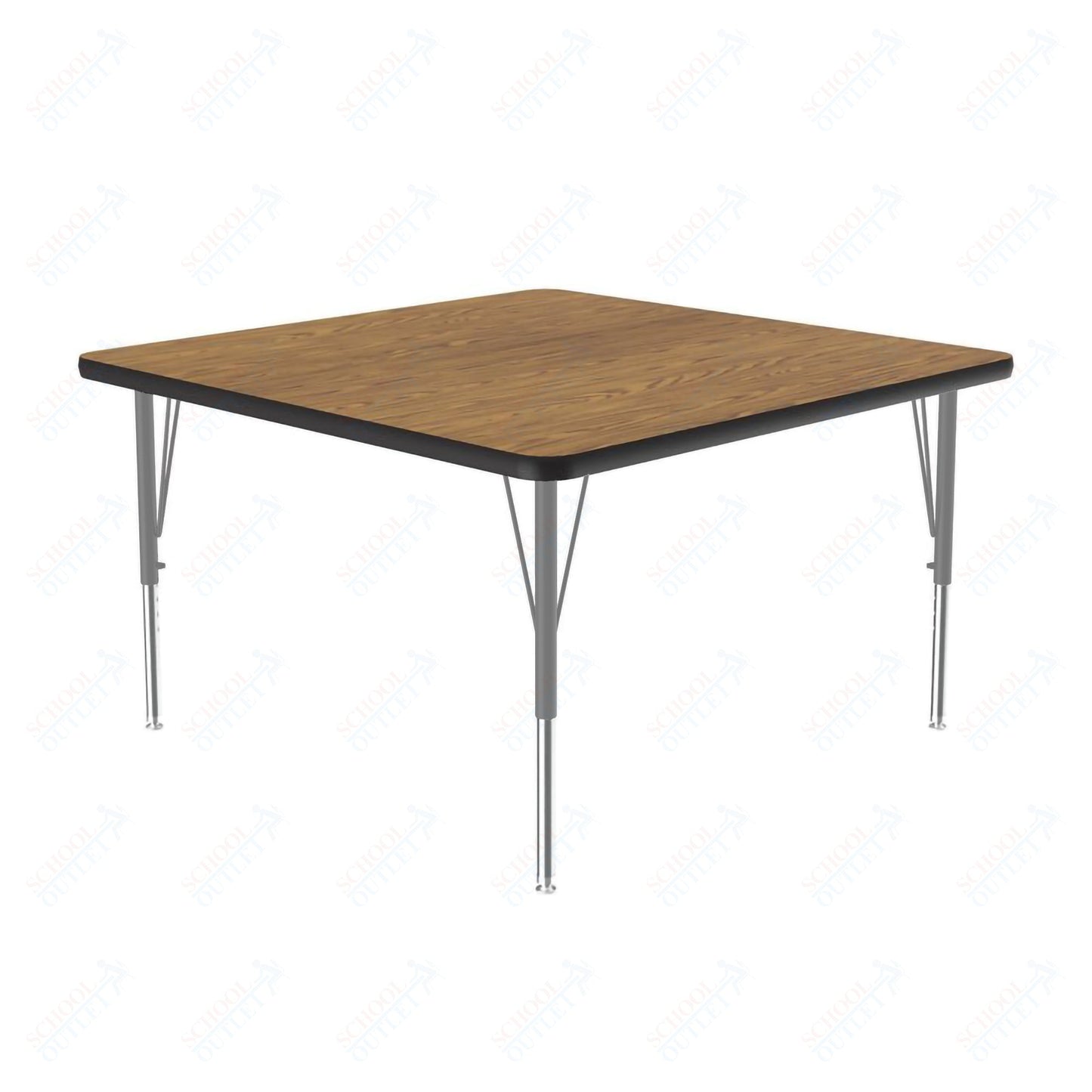 Correll Square Commercial Laminate Top Activity Tables 42"W x 42"L x 19 - 29"H Adjustable Height (COR - A4242TF - SQ - XX) - SchoolOutlet