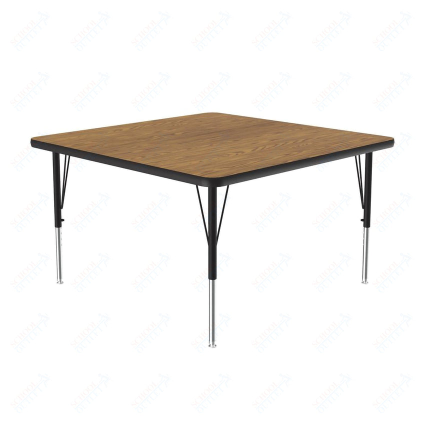 Correll Square Commercial Laminate Top Activity Tables 42"W x 42"L x 19 - 29"H Adjustable Height (COR - A4242TF - SQ - XX) - SchoolOutlet
