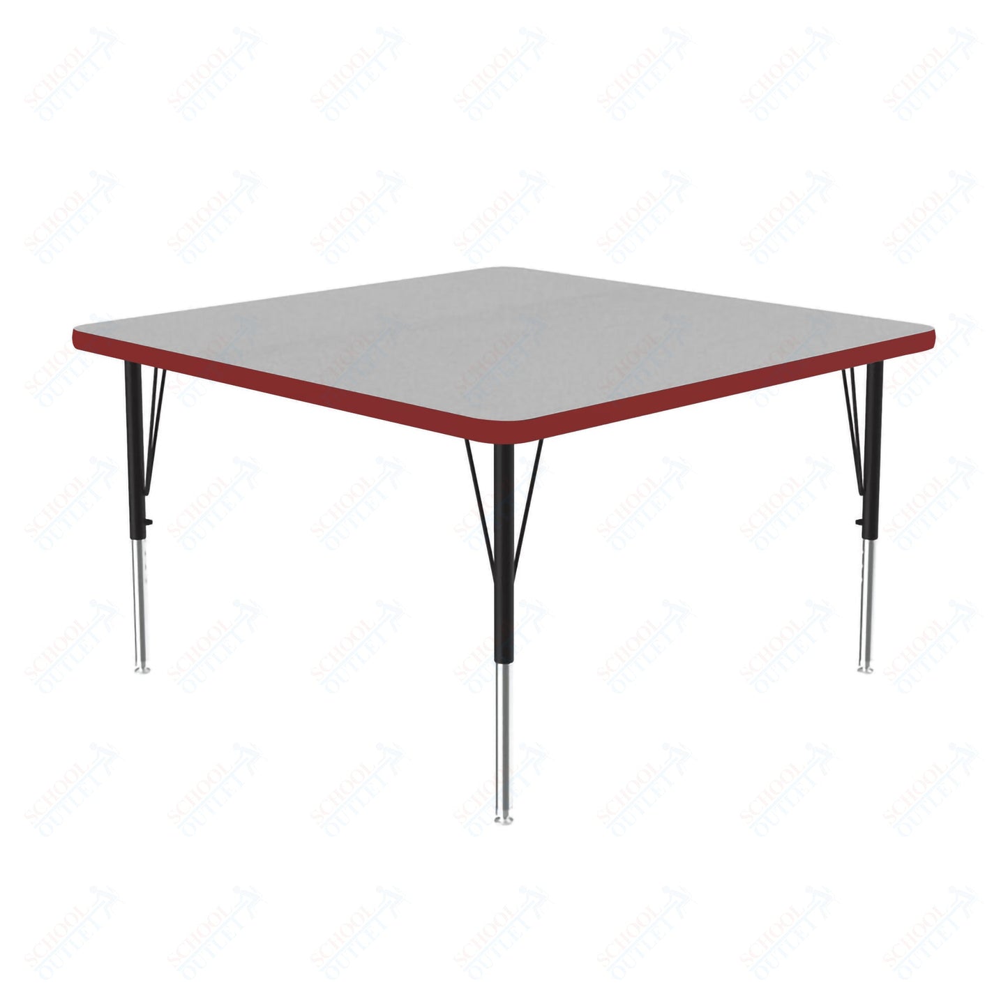 Correll Square Commercial Laminate Top Activity Tables 42"W x 42"L x 19 - 29"H Adjustable Height (COR - A4242TF - SQ - XX) - SchoolOutlet