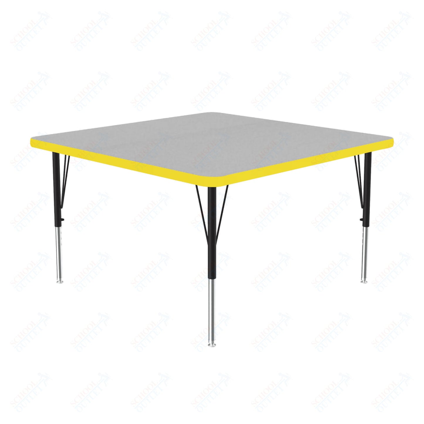 Correll Square Commercial Laminate Top Activity Tables 42"W x 42"L x 19 - 29"H Adjustable Height (COR - A4242TF - SQ - XX) - SchoolOutlet