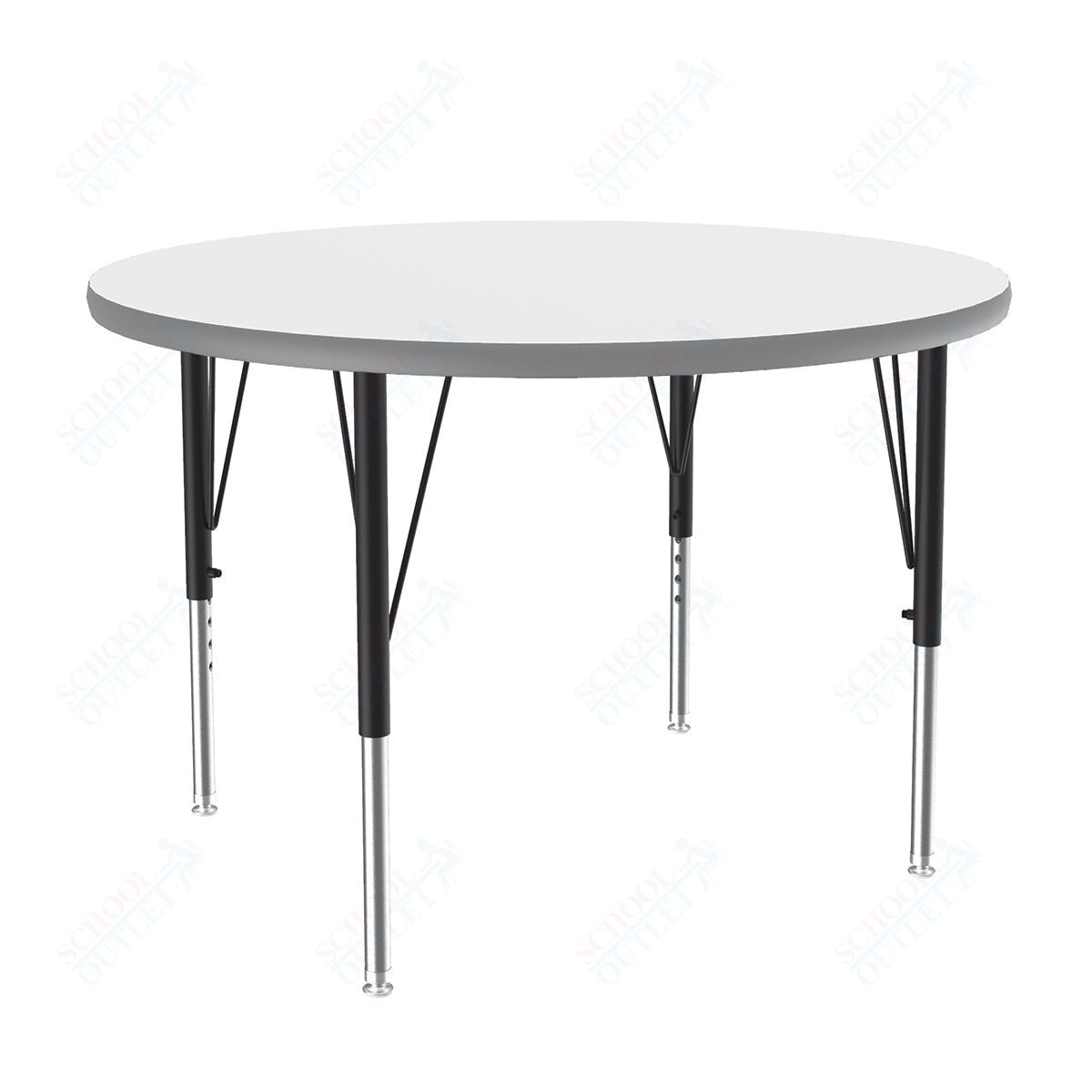 Correll Round Markerboard - Dry Erase Deluxe High Pressure Top - Activity Tables 42"W x 42"L x 19 - 29"H Adjustable Height (COR - A42DE - RND - XX) - SchoolOutlet