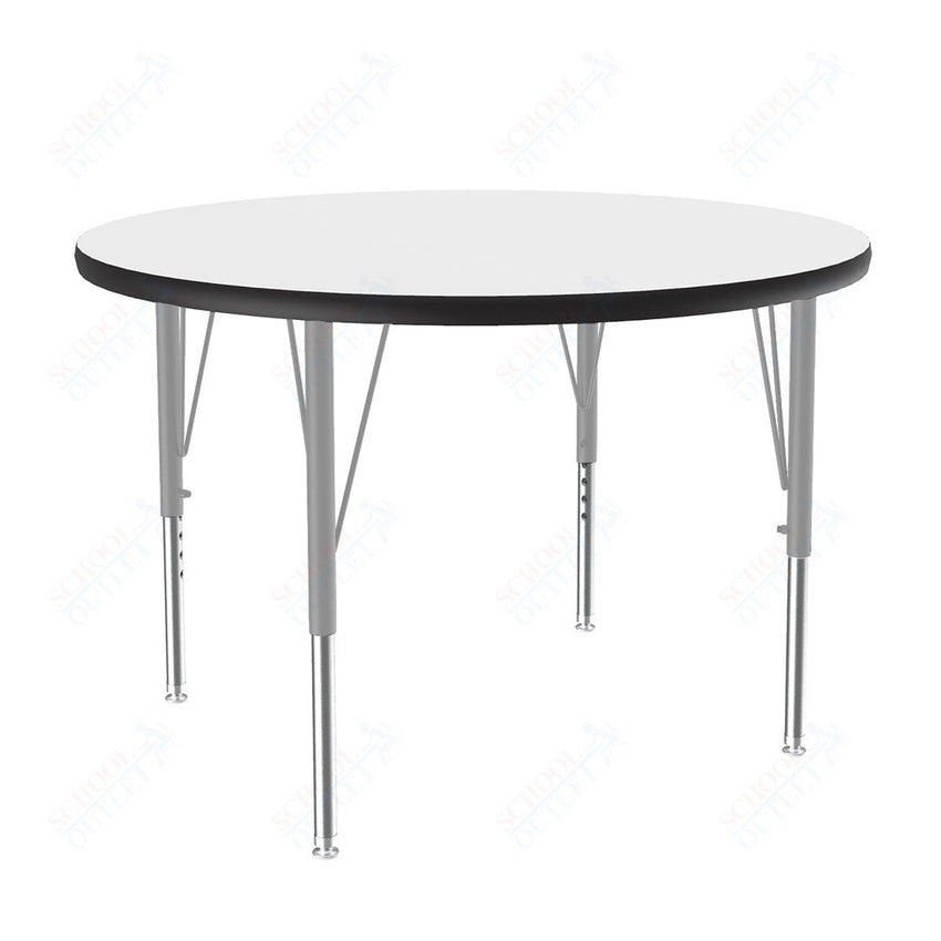 Correll Round Markerboard - Dry Erase Deluxe High Pressure Top - Activity Tables 42"W x 42"L x 19 - 29"H Adjustable Height (COR - A42DE - RND - XX) - SchoolOutlet