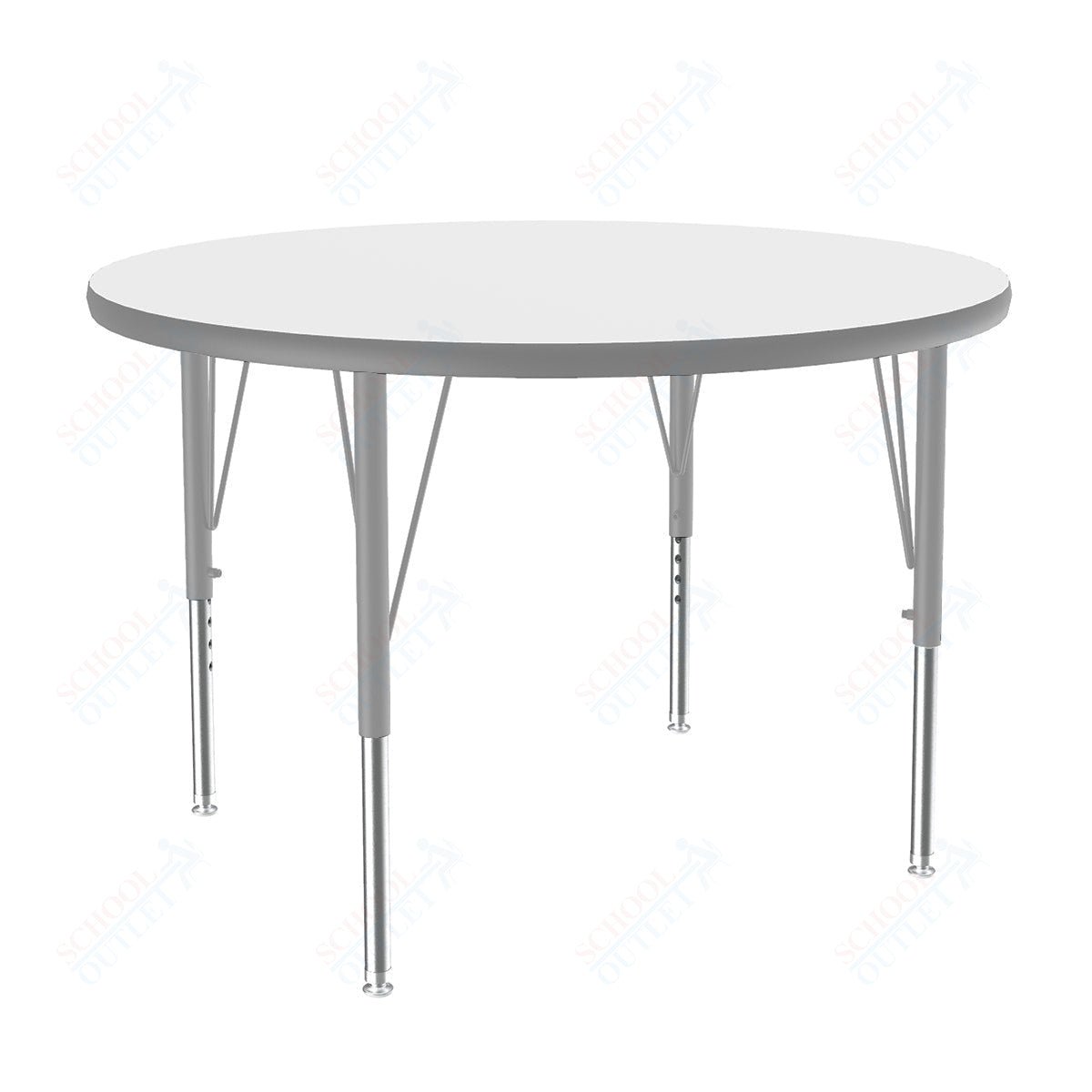 Correll Round Markerboard - Dry Erase Deluxe High Pressure Top - Activity Tables 42"W x 42"L x 19 - 29"H Adjustable Height (COR - A42DE - RND - XX) - SchoolOutlet