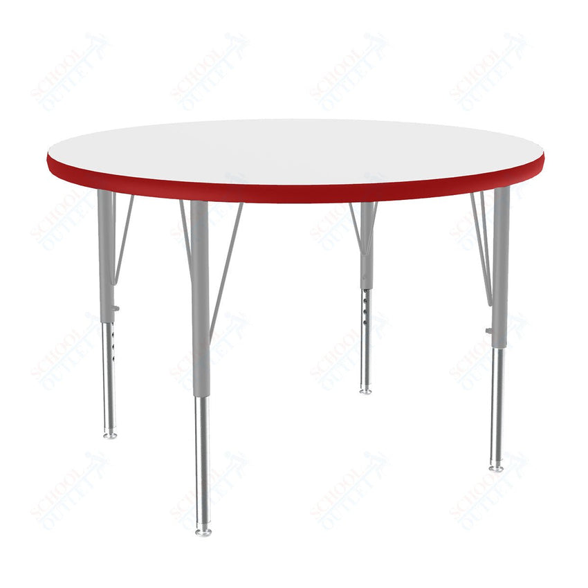 Correll Round Markerboard - Dry Erase Deluxe High Pressure Top - Activity Tables 42"W x 42"L x 19 - 29"H Adjustable Height (COR - A42DE - RND - XX) - SchoolOutlet