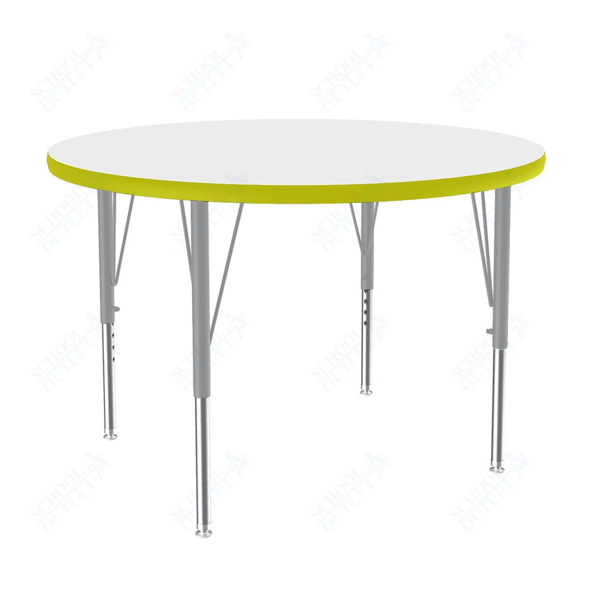 Correll Round Markerboard - Dry Erase Deluxe High Pressure Top - Activity Tables 42"W x 42"L x 19 - 29"H Adjustable Height (COR - A42DE - RND - XX) - SchoolOutlet