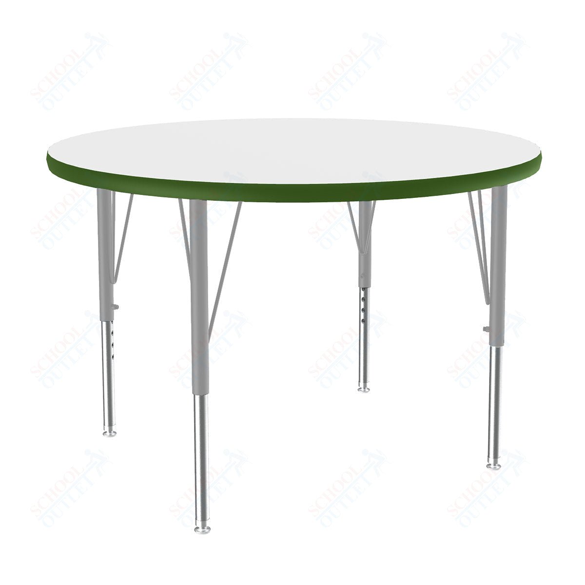 Correll Round Markerboard - Dry Erase Deluxe High Pressure Top - Activity Tables 42"W x 42"L x 19 - 29"H Adjustable Height (COR - A42DE - RND - XX) - SchoolOutlet