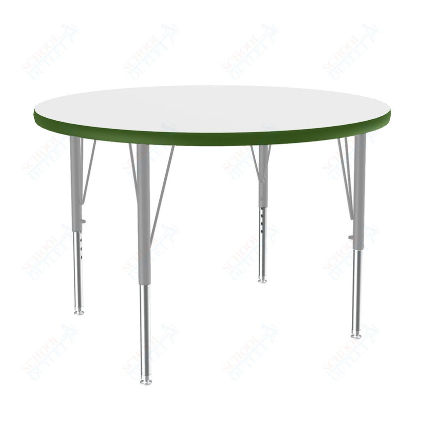 Correll Round Markerboard - Dry Erase Deluxe High Pressure Top - Activity Tables 42"W x 42"L x 19 - 29"H Adjustable Height (COR - A42DE - RND - XX) - SchoolOutlet