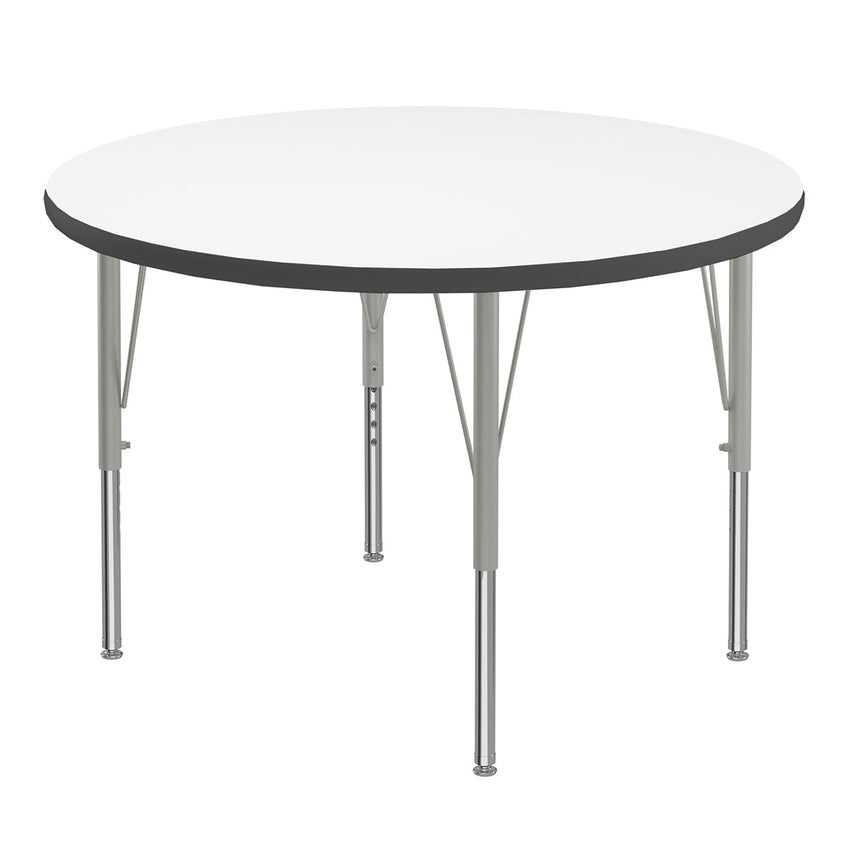 Correll Round Markerboard - Dry Erase Deluxe High Pressure Top - Activity Tables 42"W x 42"L x 19 - 29"H Adjustable Height (COR - A42DE - RND - XX) - SchoolOutlet
