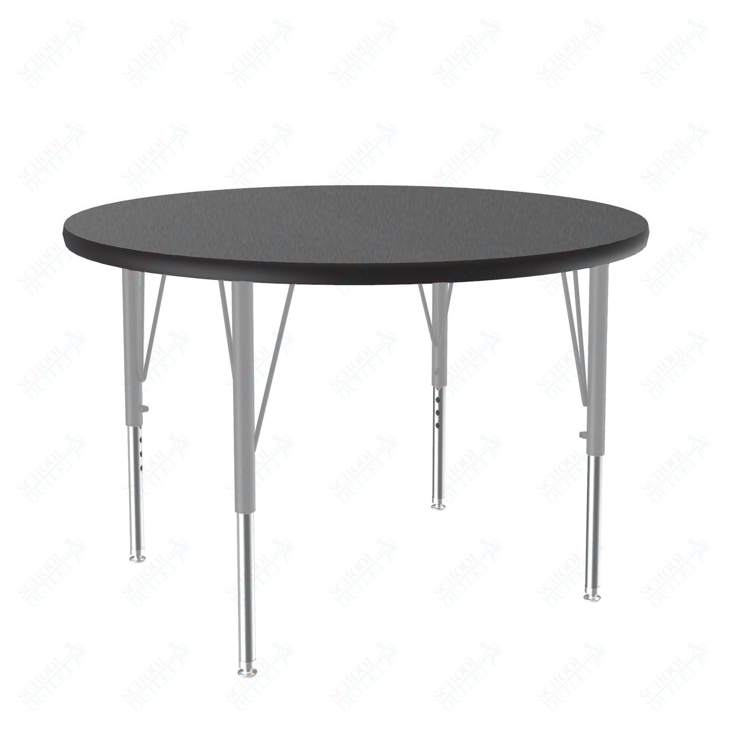 Correll Round Commercial Laminate Top Activity Tables 42"W x 42"L x 19 - 29"H Adjustable Height (COR - A42TF - RND - XX) - SchoolOutlet