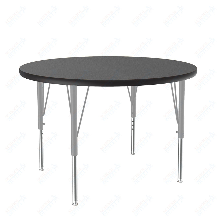 Correll Round Commercial Laminate Top Activity Tables 42"W x 42"L x 19 - 29"H Adjustable Height (COR - A42TF - RND - XX) - SchoolOutlet