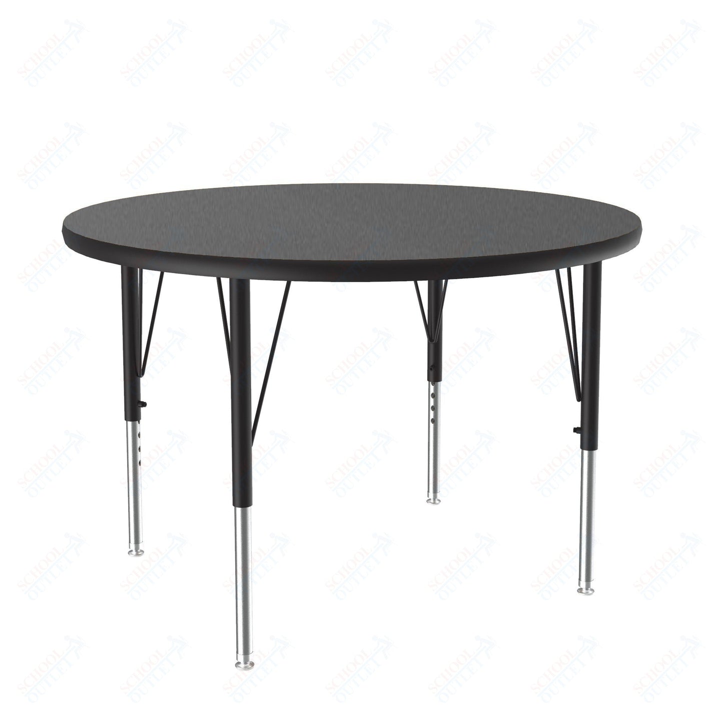 Correll Round Commercial Laminate Top Activity Tables 42"W x 42"L x 19 - 29"H Adjustable Height (COR - A42TF - RND - XX) - SchoolOutlet
