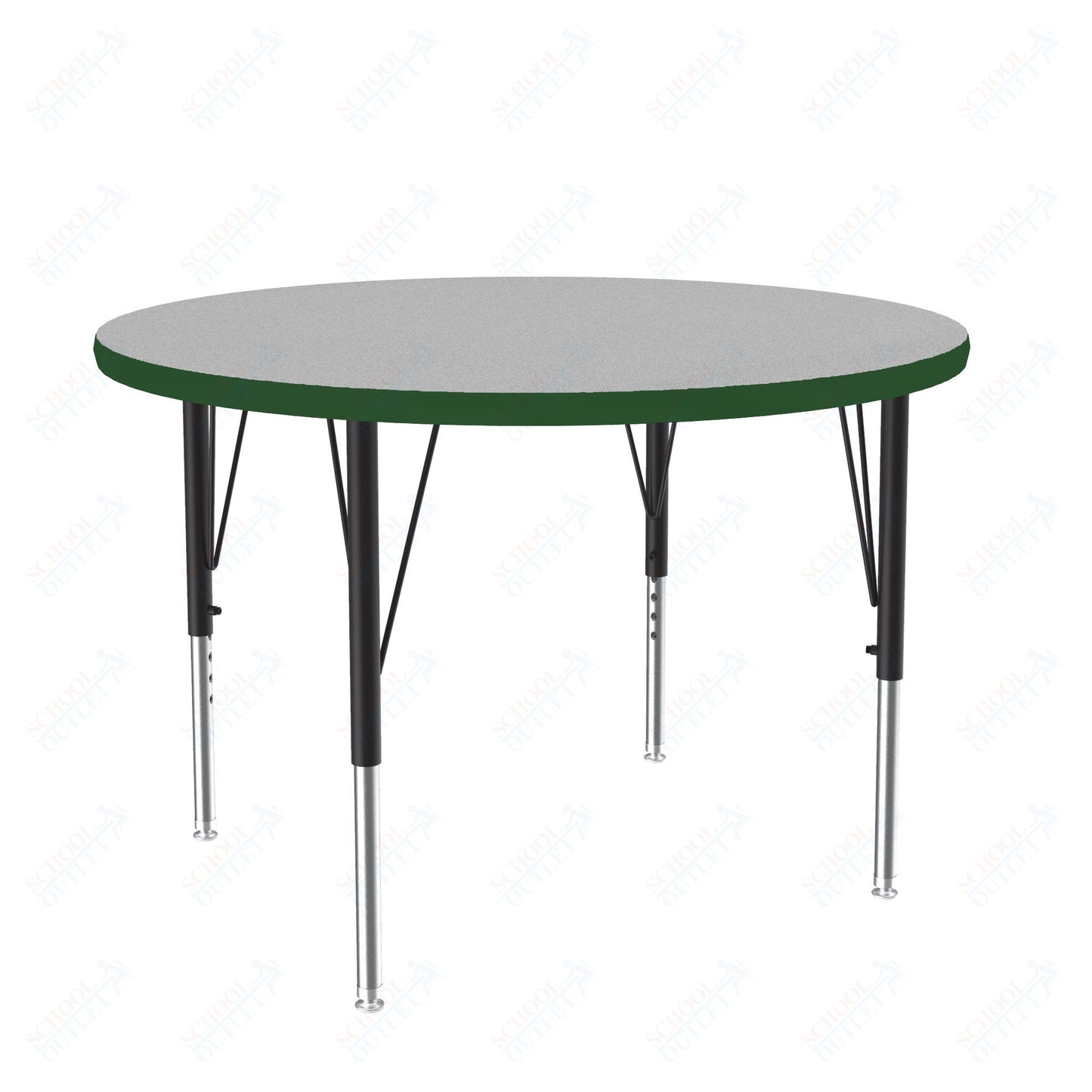 Correll Round Commercial Laminate Top Activity Tables 42"W x 42"L x 19 - 29"H Adjustable Height (COR - A42TF - RND - XX) - SchoolOutlet